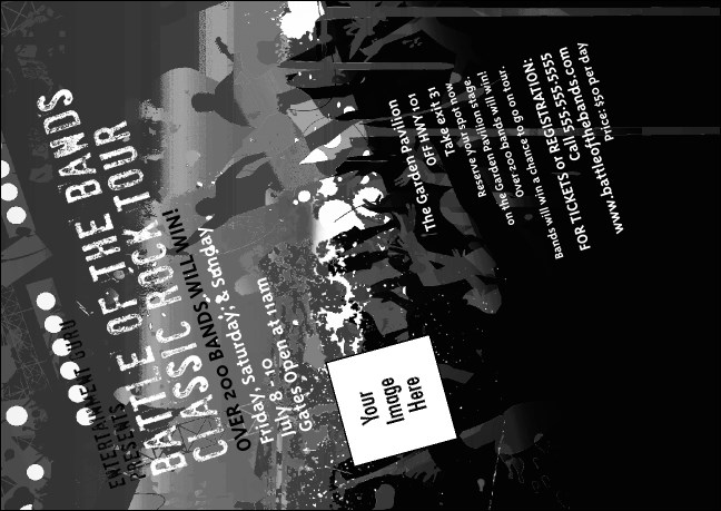 Rock Concert BW Club Flyer Product Front